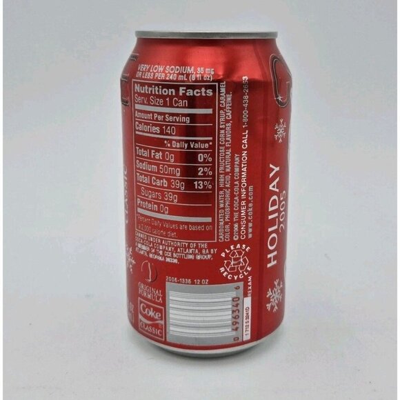 Full 2005 12 Fl Oz Coca Cola Coke Classic Christmas Can Polar Bear Baby Give - Picture 3 of 7